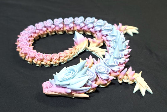 3D printed 20 inch Rainbow Rose Dragon