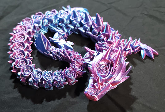 Purple/Blue rose silk Dragon