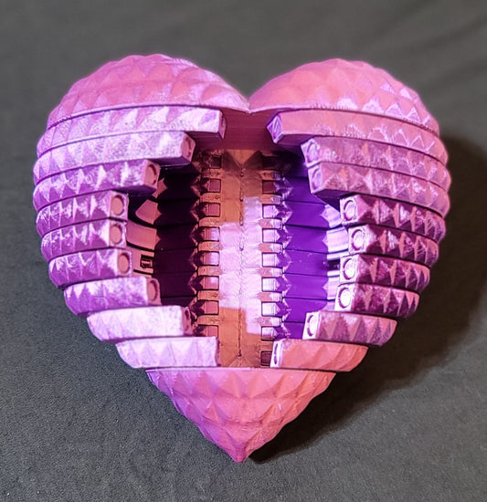 Open Heart Gift Box Silk Purple