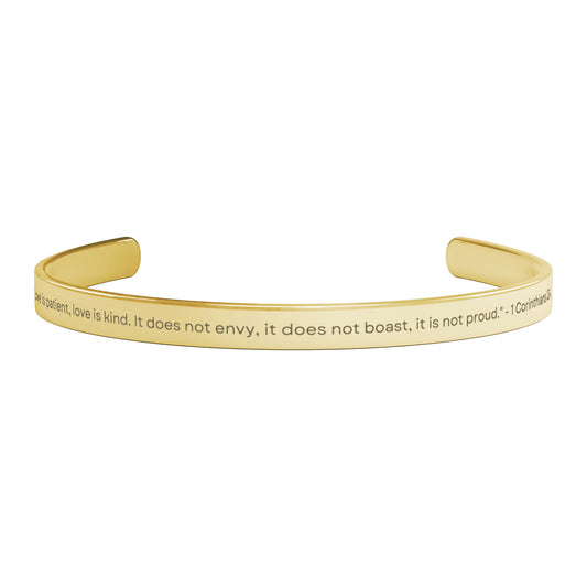Love is patient - cuff bracelet