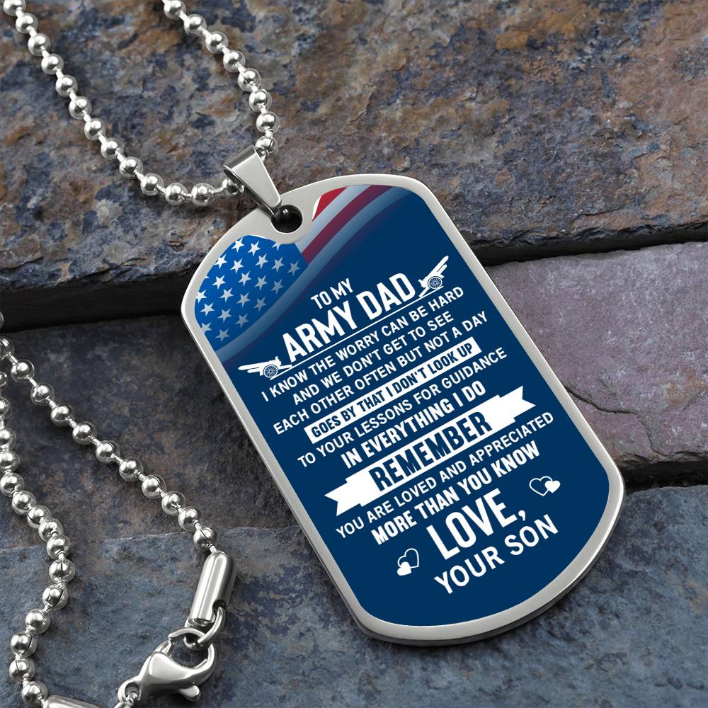To Army Dad from Son - Dog Tag