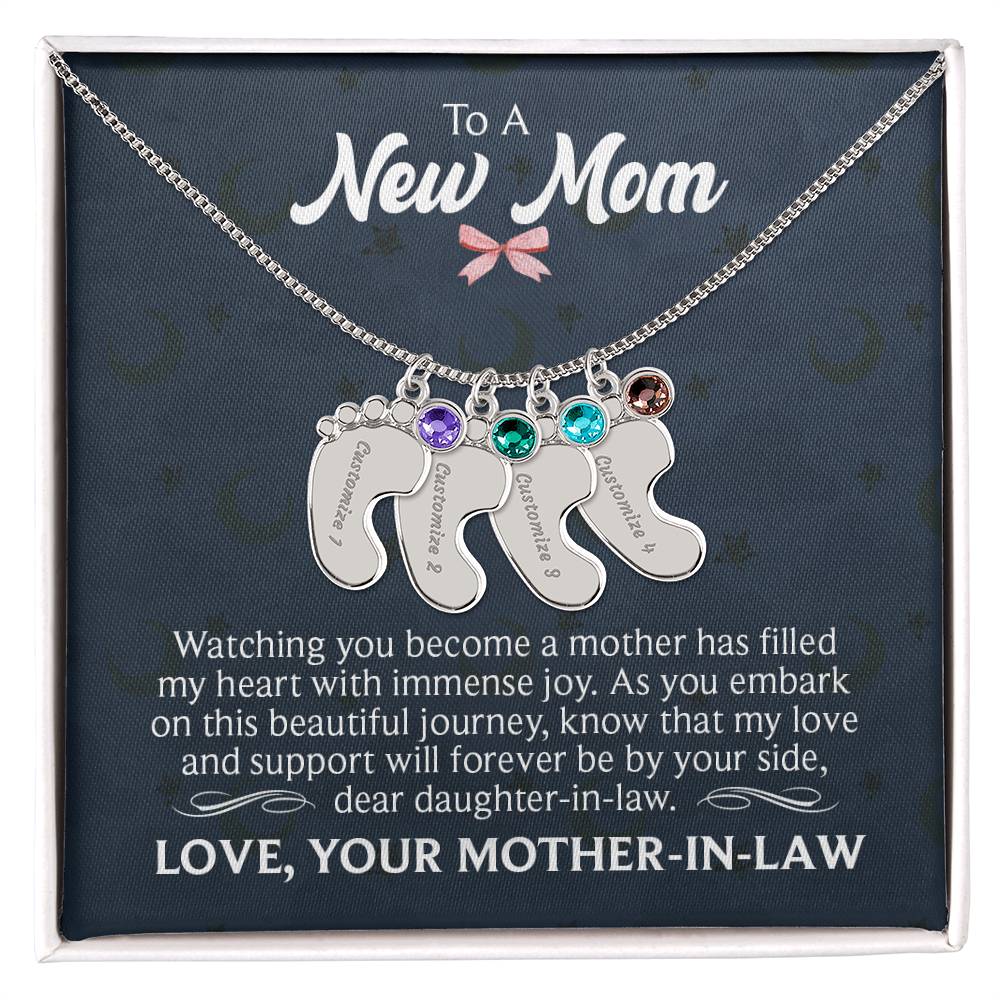A New Mom - Birthstone Necklace
