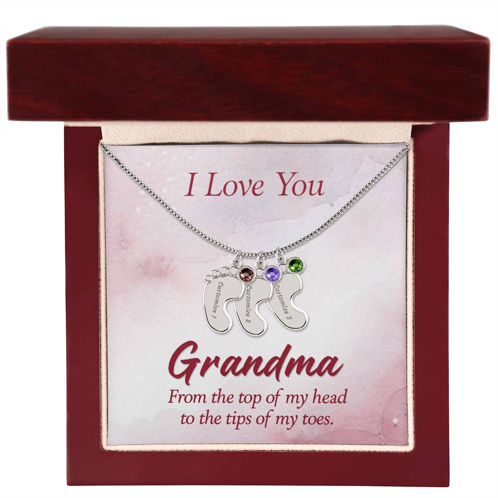 Grandma -Birthstone necklace