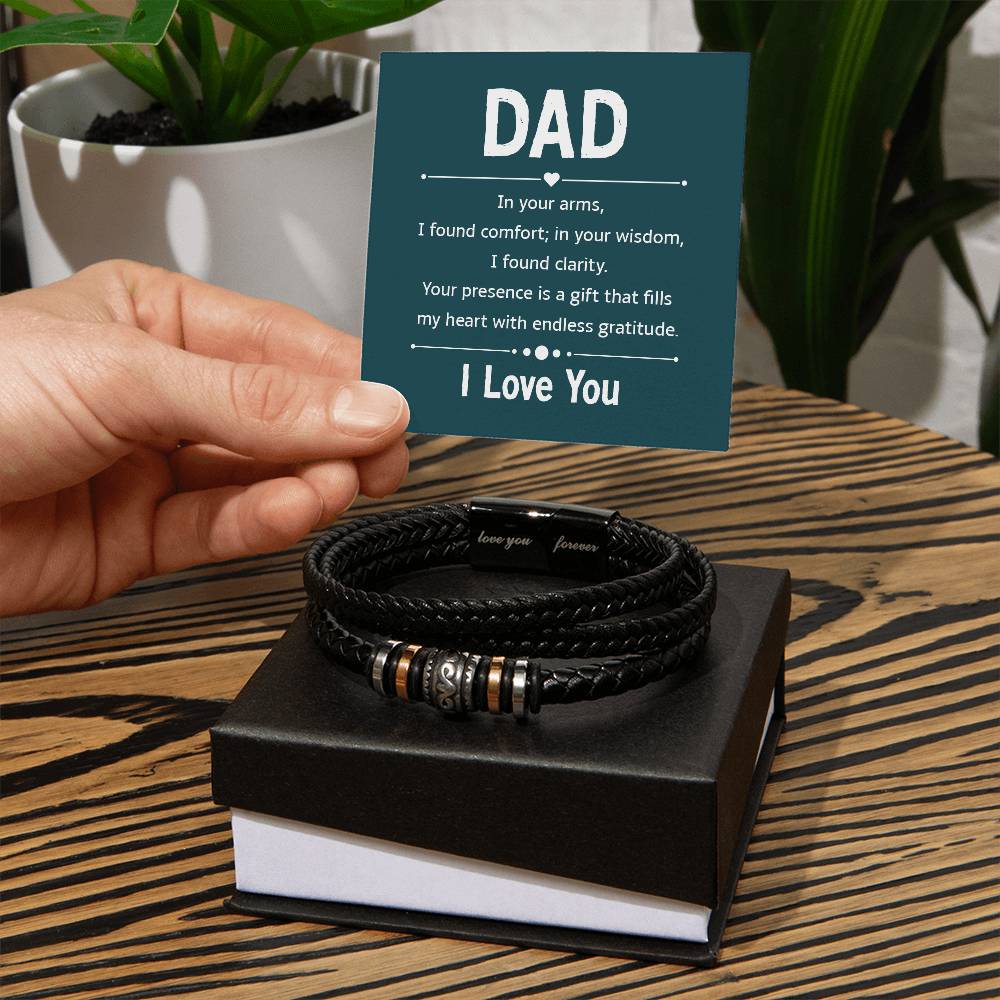 In Dad's arms - men's bracelet