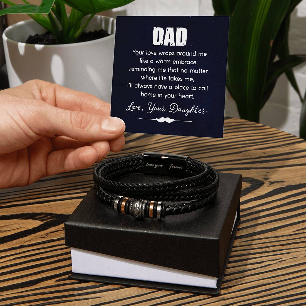 To Dad, Love Your Daughter - men's bracelet