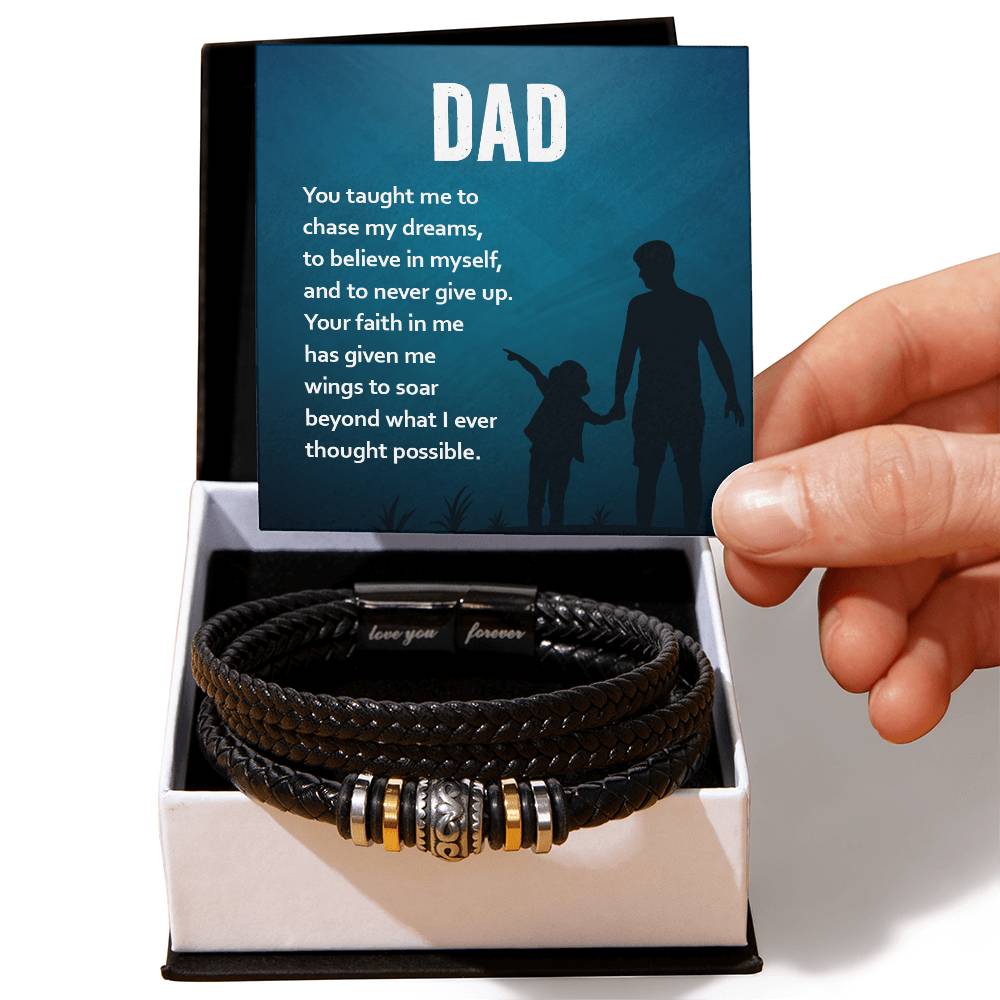 Dad, never give up - Men's bracelet