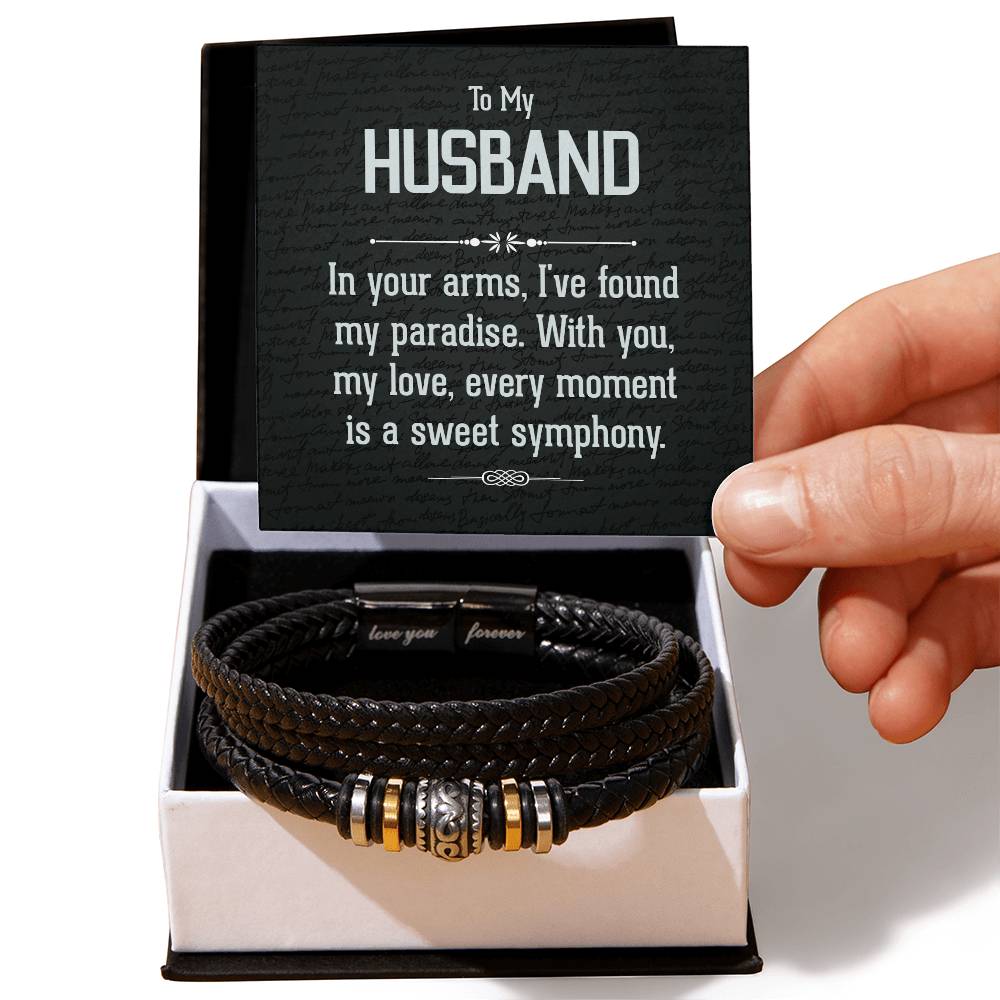 Husband, in your arms... - Men's bracelet