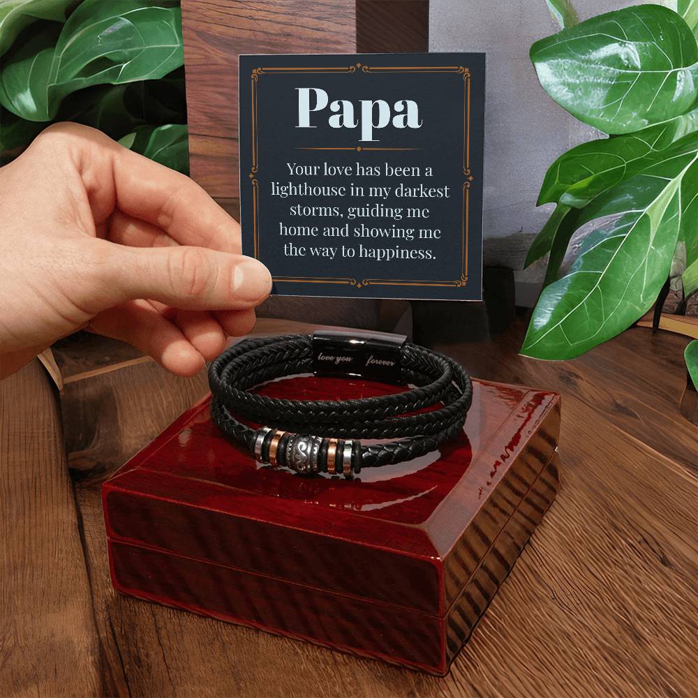 My Papa, My Lighthouse - Men's bracelet