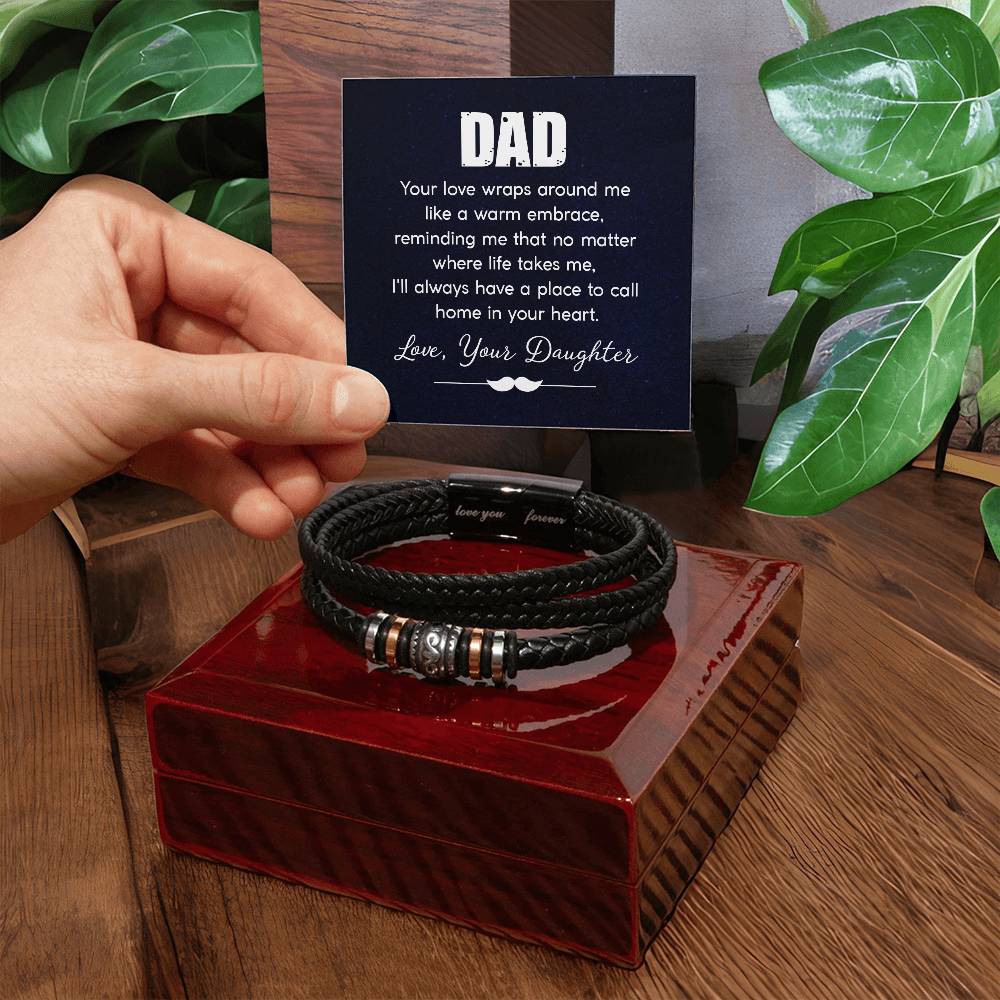 To Dad, Love Your Daughter - men's bracelet