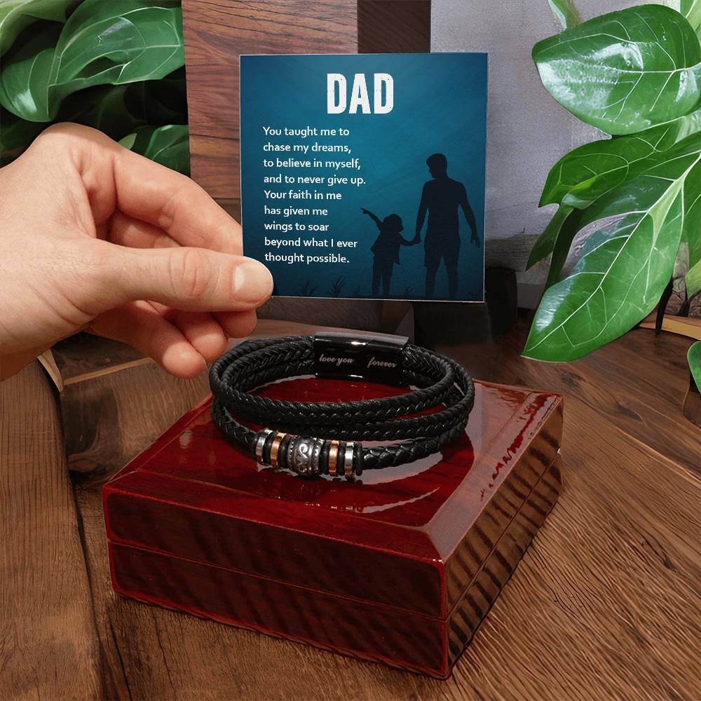 Dad, never give up - Men's bracelet