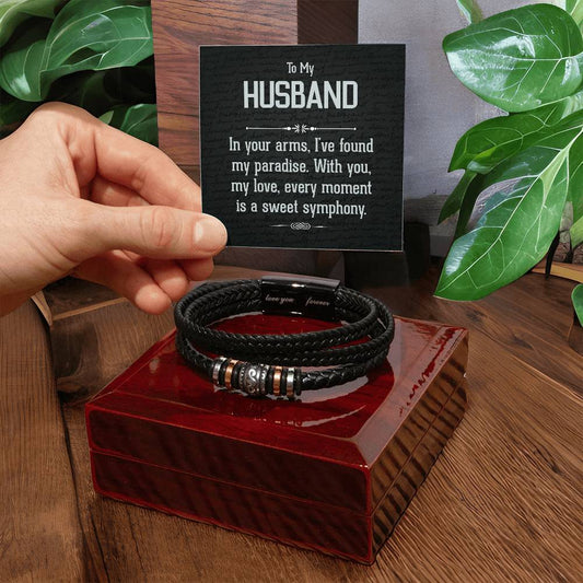 Husband, in your arms... - Men's bracelet