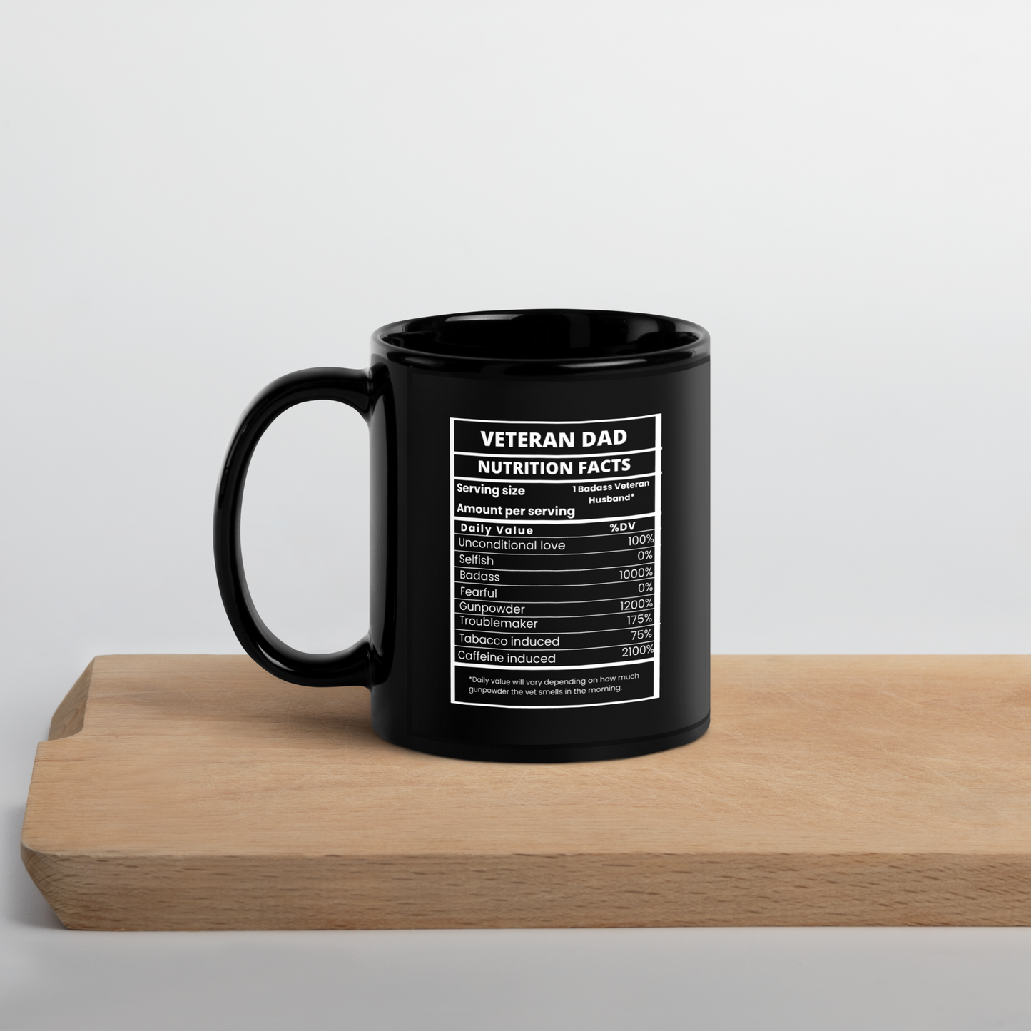 Veteran Dad Black Glossy Mug