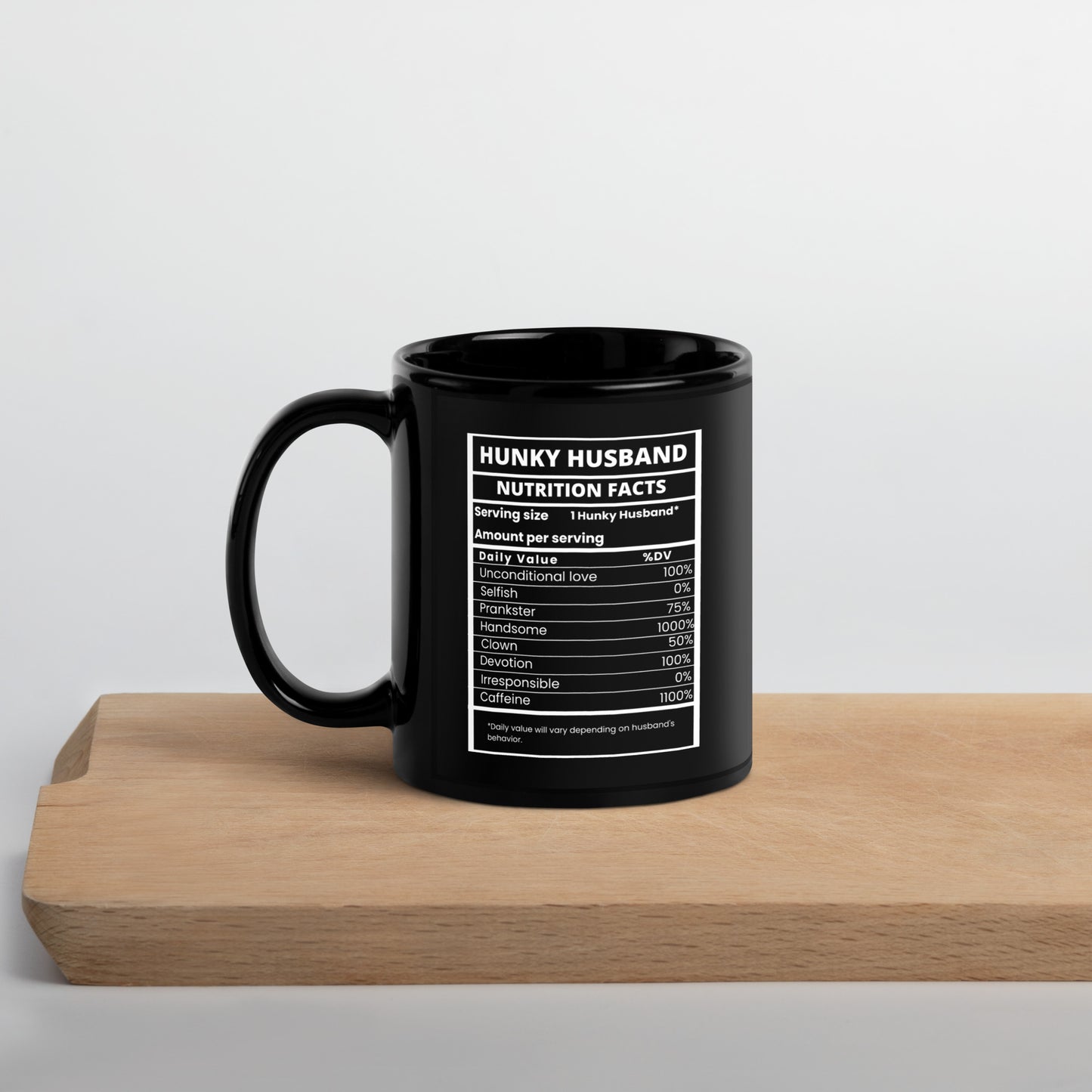 Hunky Husband Black Glossy Mug