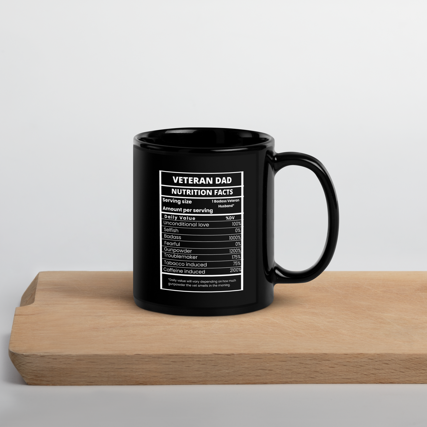 Veteran Dad Black Glossy Mug