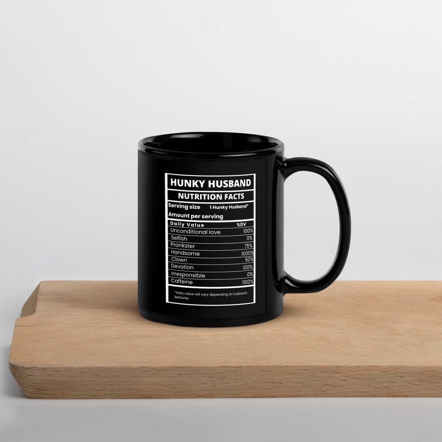 Hunky Husband Black Glossy Mug