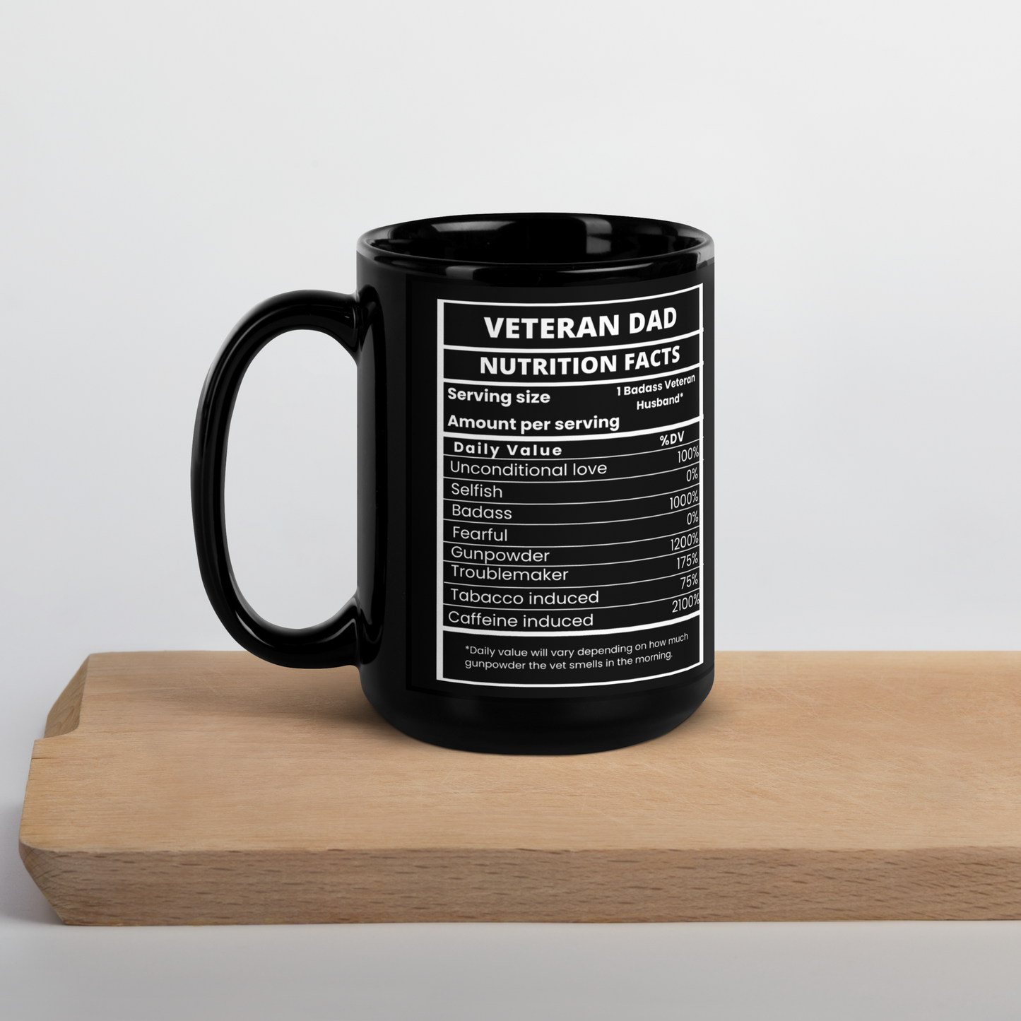 Veteran Dad Black Glossy Mug