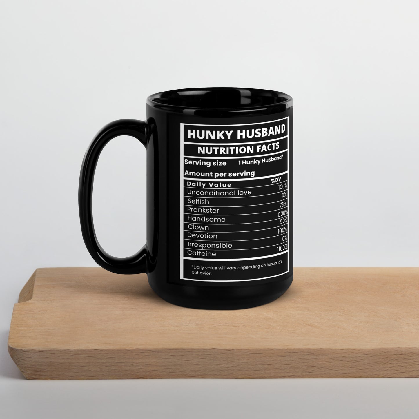 Hunky Husband Black Glossy Mug