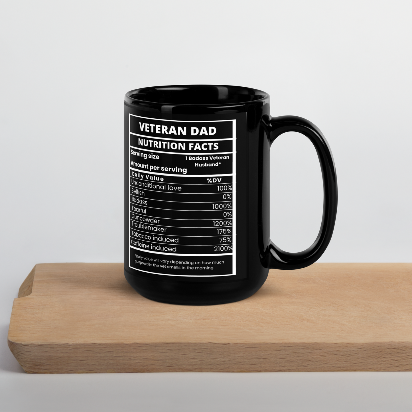 Veteran Dad Black Glossy Mug