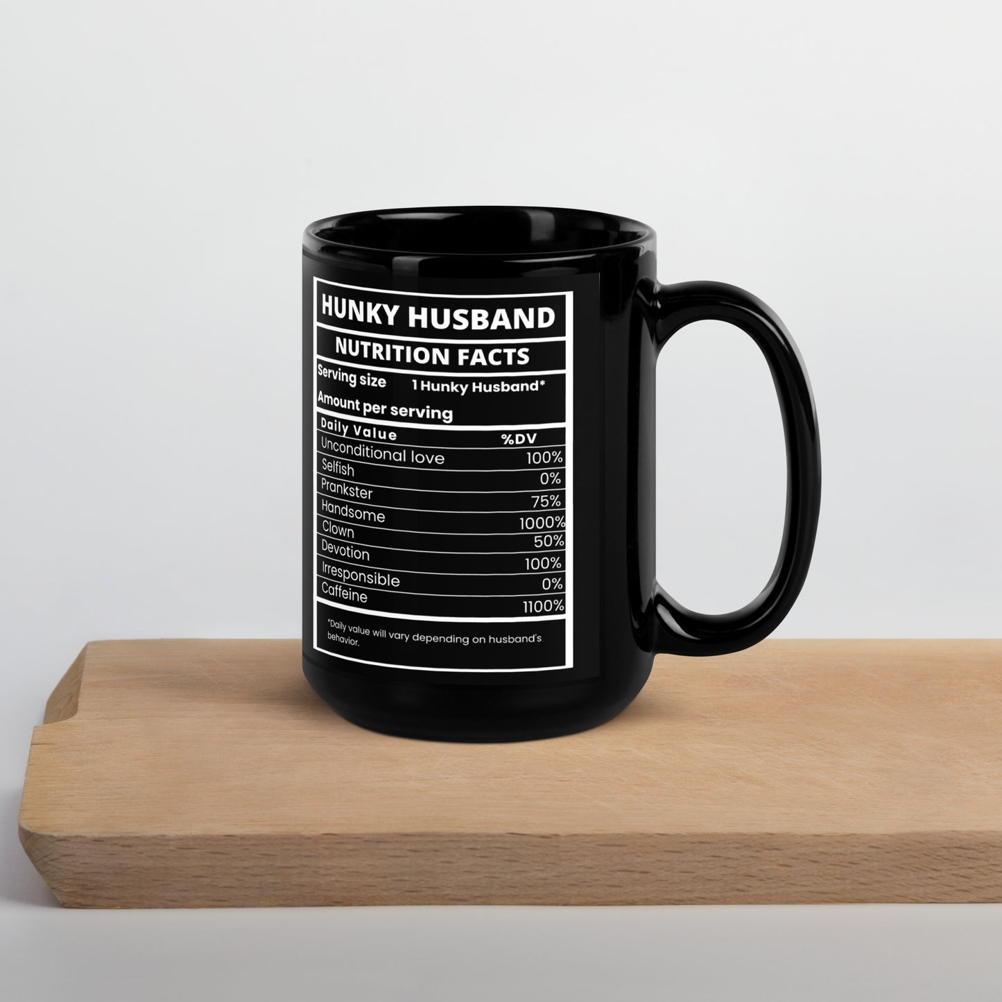 Hunky Husband Black Glossy Mug