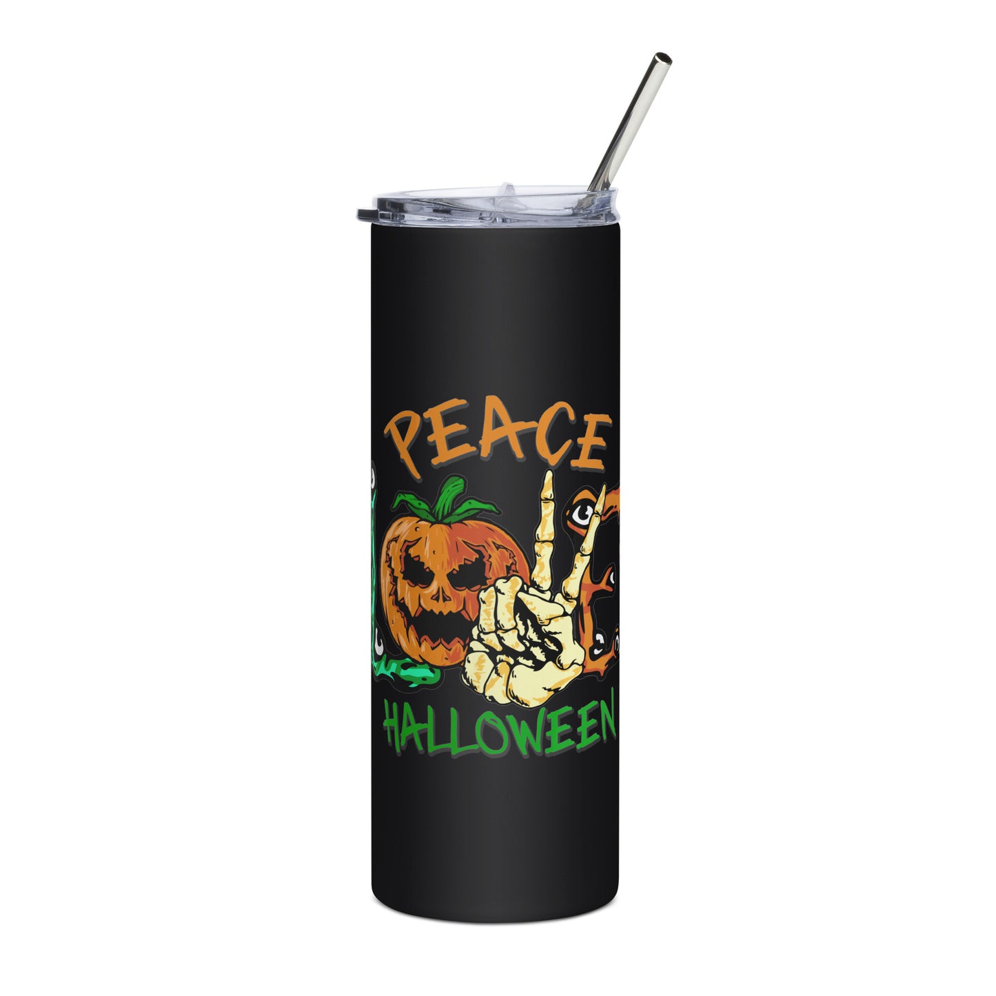 Peace, Love, & Halloween tumbler